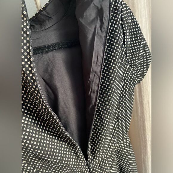 J. Crew Factory Sheath Dress Women's 0 Black Polka Dot Short Sleeve Jacquard - Picture 6 of 9